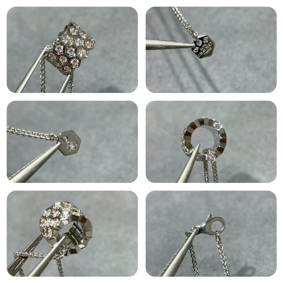 [Baslove] BEE LOVE 3-REIHIGE HALSKETTE MIT DIAMANTEN 