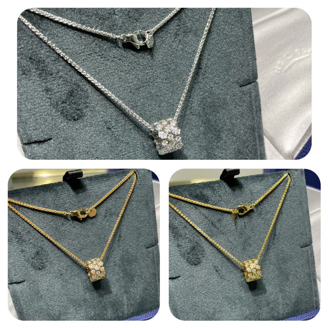 [Baslove] BEE LOVE 3-REIHIGE HALSKETTE MIT DIAMANTEN 