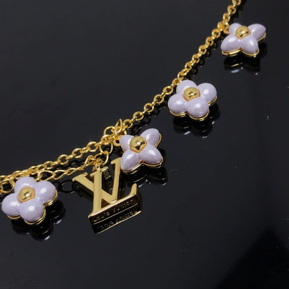 [Baslove]Goldarmband mit LV-Logo und 6 Motiven, Sternen und Sonne