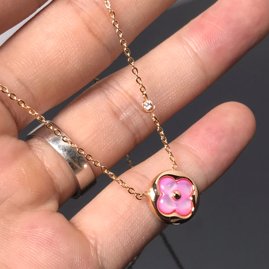 [Baslove]LV FARBE BLOSSOM PINK MOP SUN GOLD HALSKETTE
