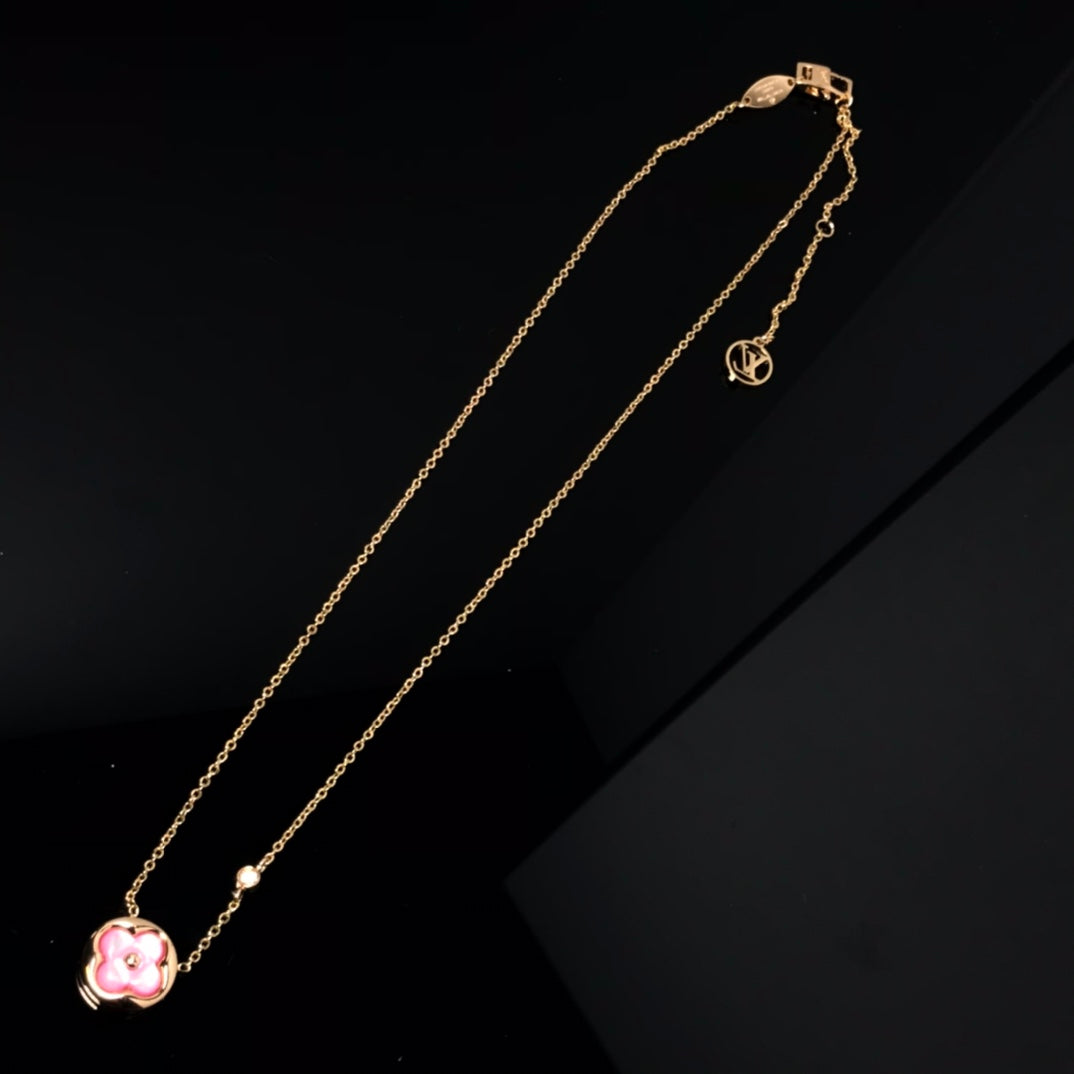 [Baslove]LV FARBE BLOSSOM PINK MOP SUN GOLD HALSKETTE