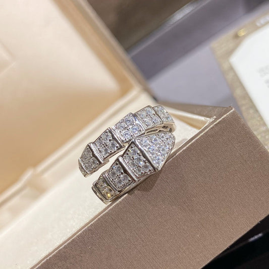 [Baslove]SERPENTI RING SILBER MIT DIAMANTEN
