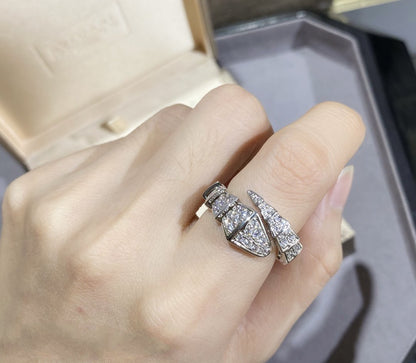 [Baslove]SERPENTI GROßER RING SILBER MIT DIAMANTEN