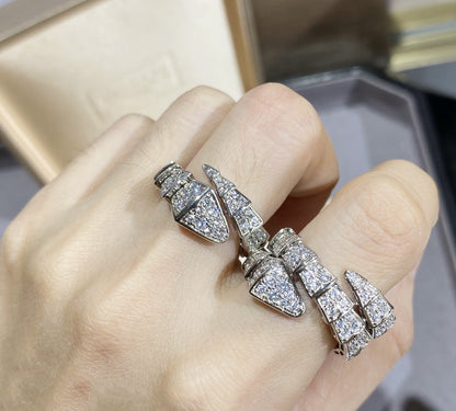 [Baslove]SERPENTI GROßER RING SILBER MIT DIAMANTEN