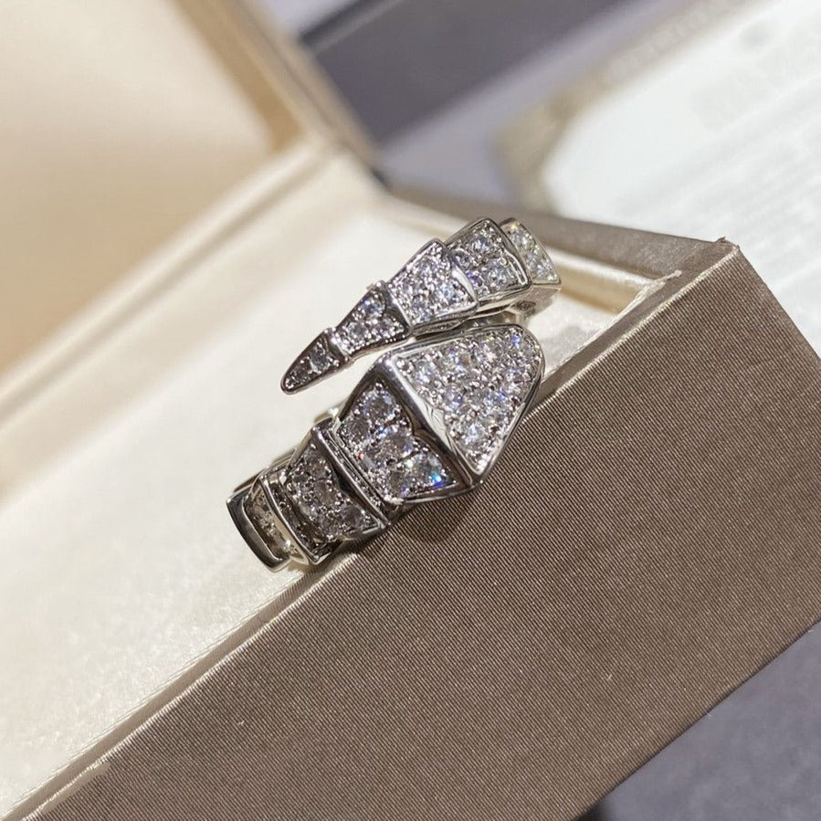 [Baslove]SERPENTI GROßER RING SILBER MIT DIAMANTEN