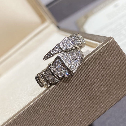 [Baslove]SERPENTI GROßER RING SILBER MIT DIAMANTEN