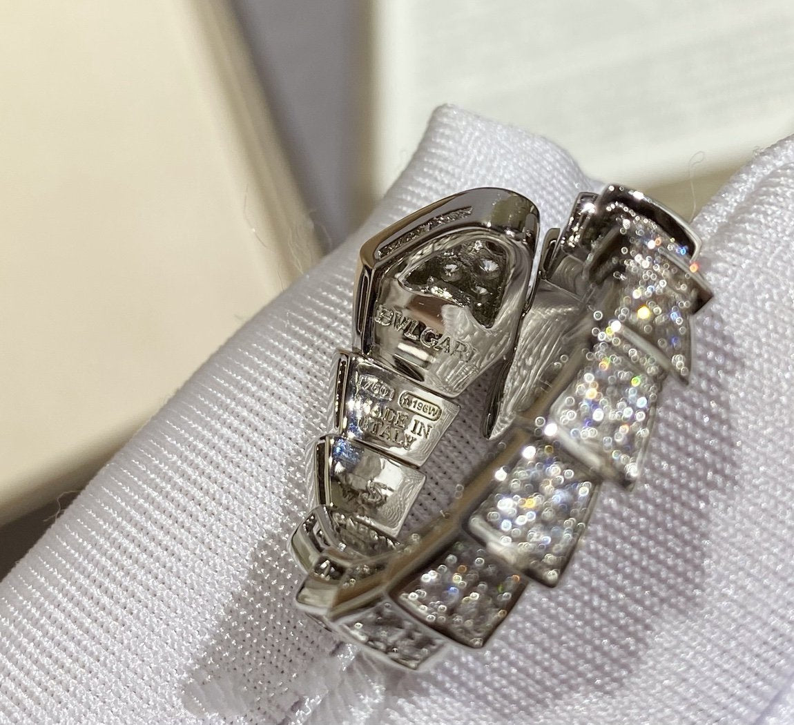 [Baslove]SERPENTI GROßER RING SILBER MIT DIAMANTEN