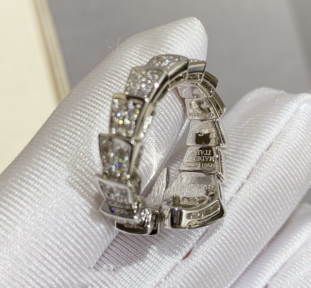 [Baslove]SERPENTI GROßER RING SILBER MIT DIAMANTEN