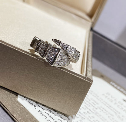 [Baslove]SERPENTI GROßER RING SILBER MIT DIAMANTEN