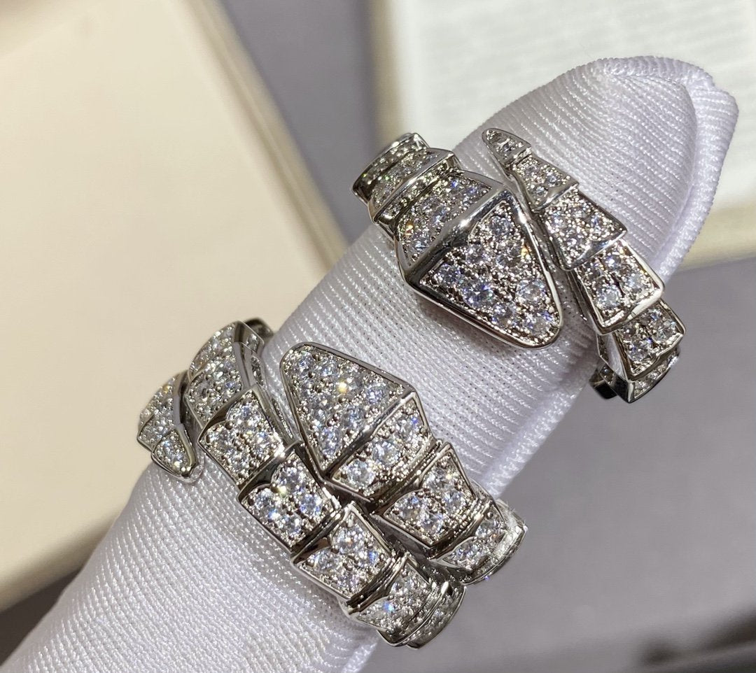 [Baslove]SERPENTI GROßER RING SILBER MIT DIAMANTEN