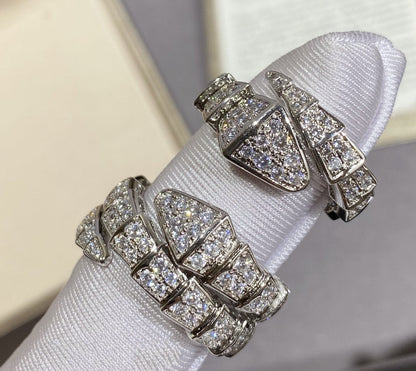 [Baslove]SERPENTI GROßER RING SILBER MIT DIAMANTEN