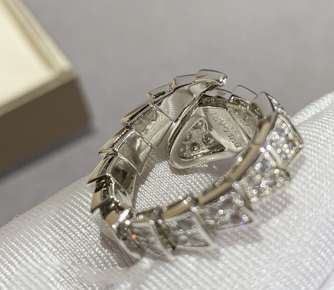 [Baslove]SERPENTI GROßER RING SILBER MIT DIAMANTEN
