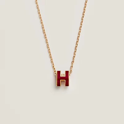 [Baslove] HM CLIC ROTE EMAILLE GOLD HALSKETTE