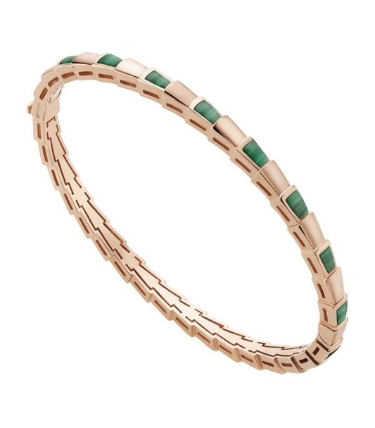 [Baslove]SERPENTI-ARMBAND ROSA GOLD MALACHIT 