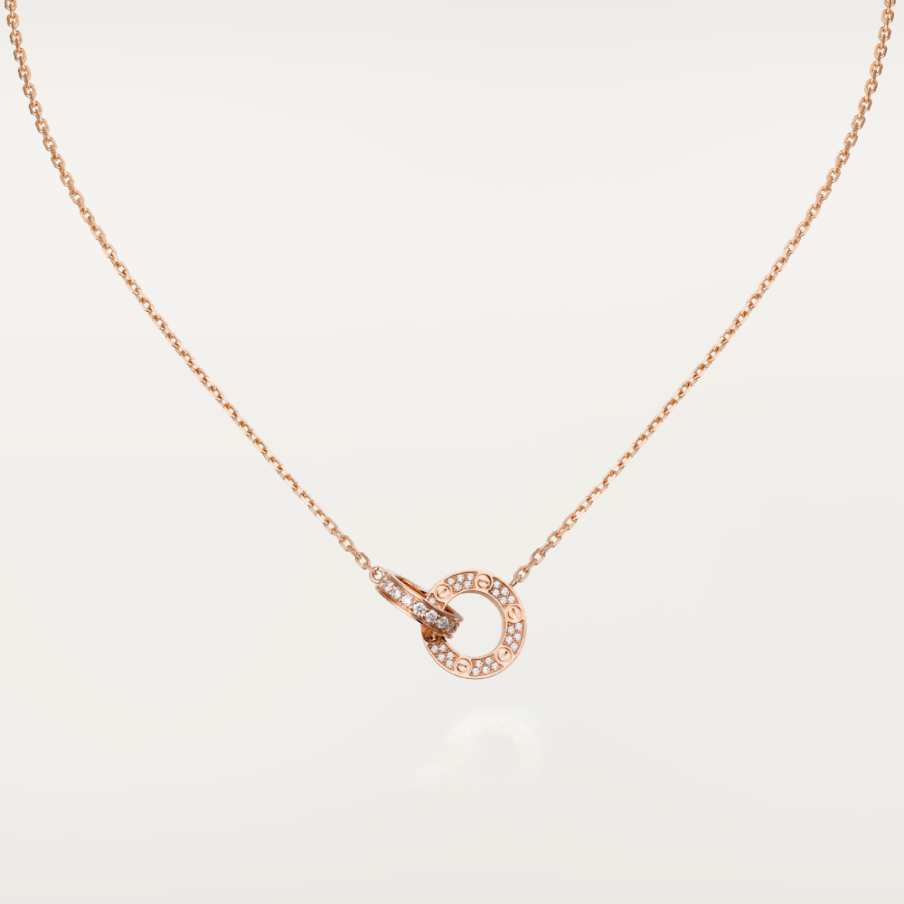 [Baslove] LOVE 7,6 MM HALSKETTE ROSÉGOLD UND SILBER VOLLER DIAMANT
