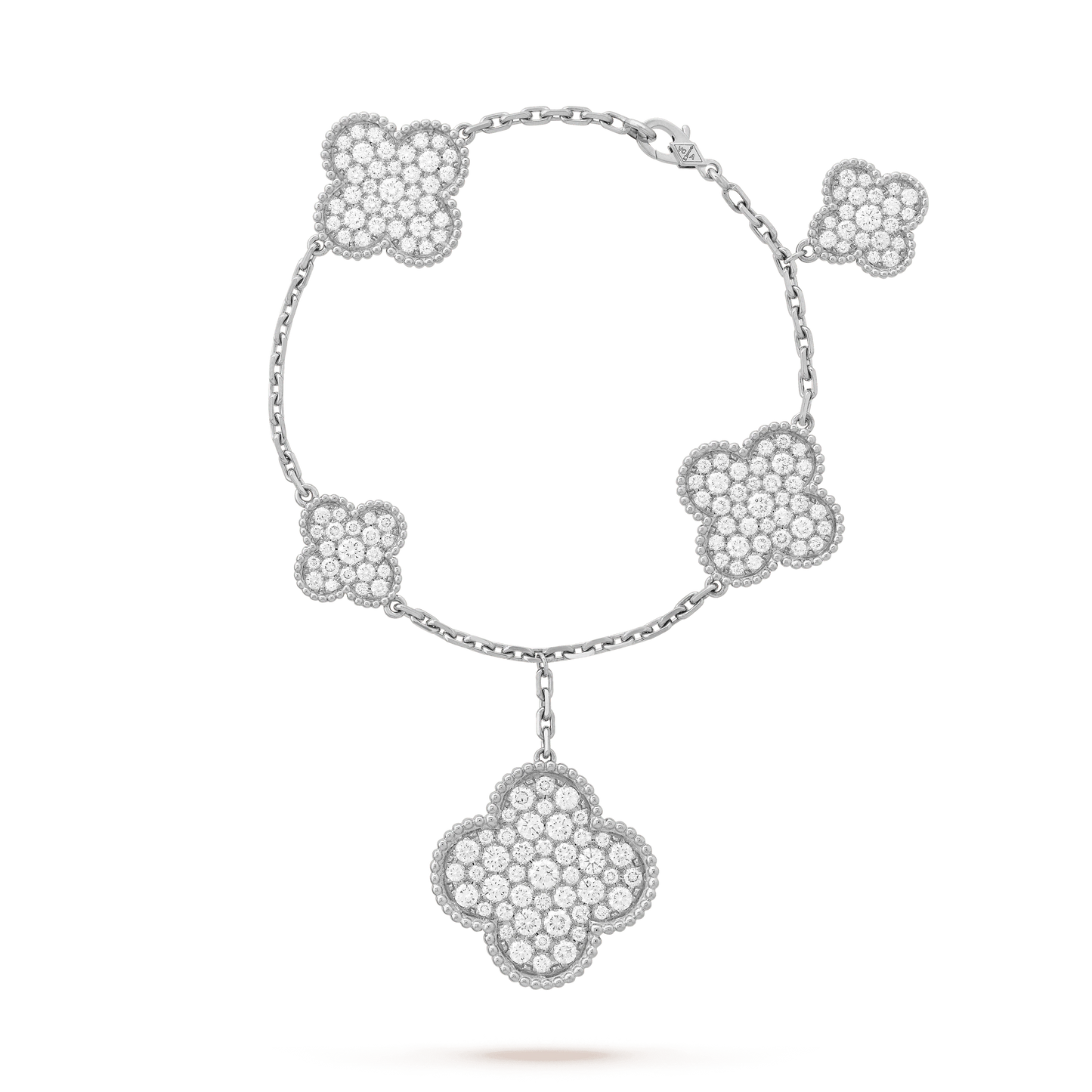 [Violet JW]CLOVER 6 MOTIFS SILVER DIAMOND BRACELET