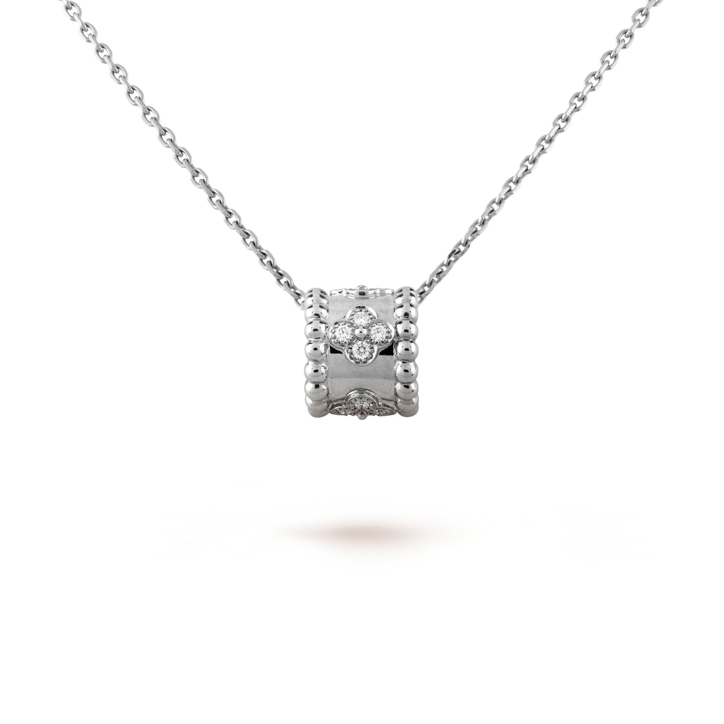 [Baslove]Perle Anhänger Silber Diamant Halskette 