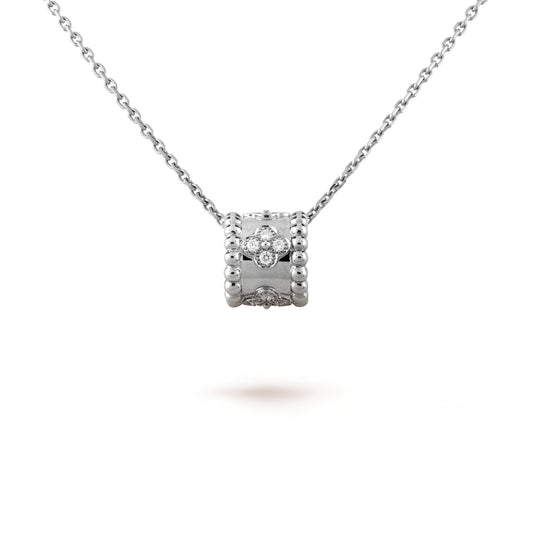 [Baslove]Perle Anhänger Silber Diamant Halskette 