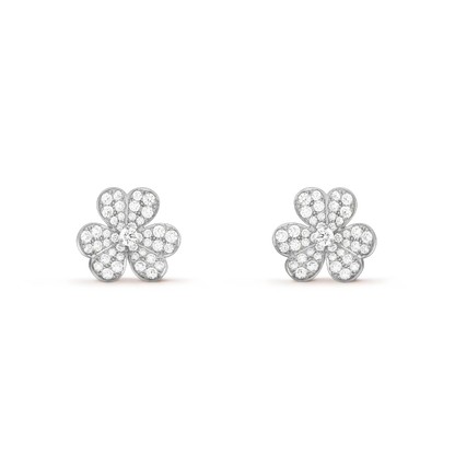 [Baslove]CLOVER COMOS DIAMANT OHRRINGE SILBER