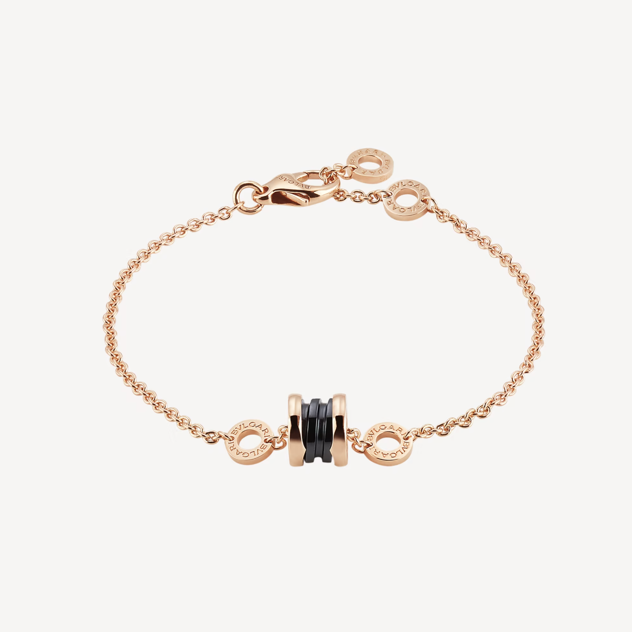 [Baslove]ZERO 1 ARMBAND AUS WEICHEM ROSAGOLD UND SCHWARZER KERAMIK