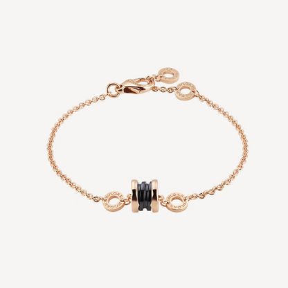[Baslove]ZERO 1 ARMBAND AUS WEICHEM ROSAGOLD UND SCHWARZER KERAMIK