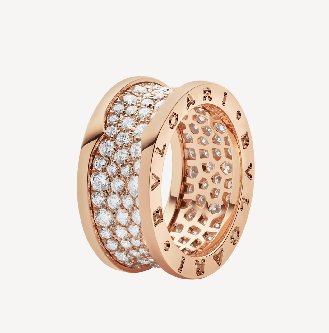 [Baslove]ZERO 1 MIT GEPAPSTETEN DIAMANTEN AUF DEM SPIRALRING