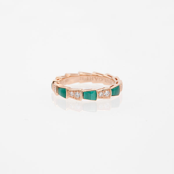 [Baslove]SERPENTI RING ROSGOLD MALACHIT DIAMANT 3MM