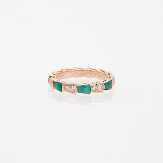 [Baslove]SERPENTI RING ROSGOLD MALACHIT DIAMANT 3MM
