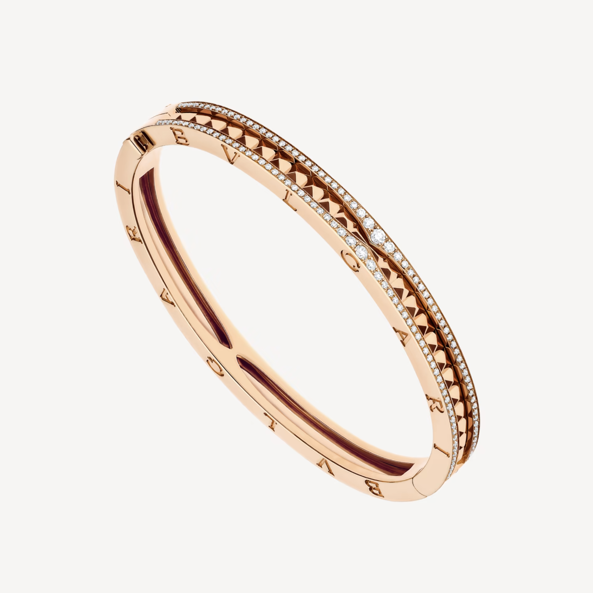 [Baslove]ZERO 1 SPIRAL-ARMBAND AUS ROSAGOLD MIT DIAMANTEN