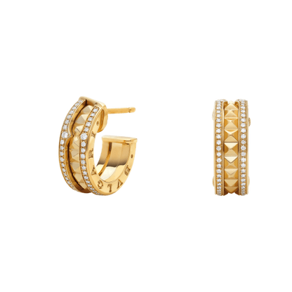 [Baslove]ZERO 1 ROCK GOLD OHRRINGE MIT SPIRALE UND DIAMANTEN
