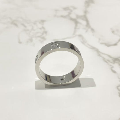 [Baslove] LIEBESRING 5,5 MM 3 DIAMANTEN SILBER