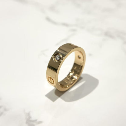 [Baslove] LIEBESRING 5,5 MM 3 DIAMANTEN ROSGOLD