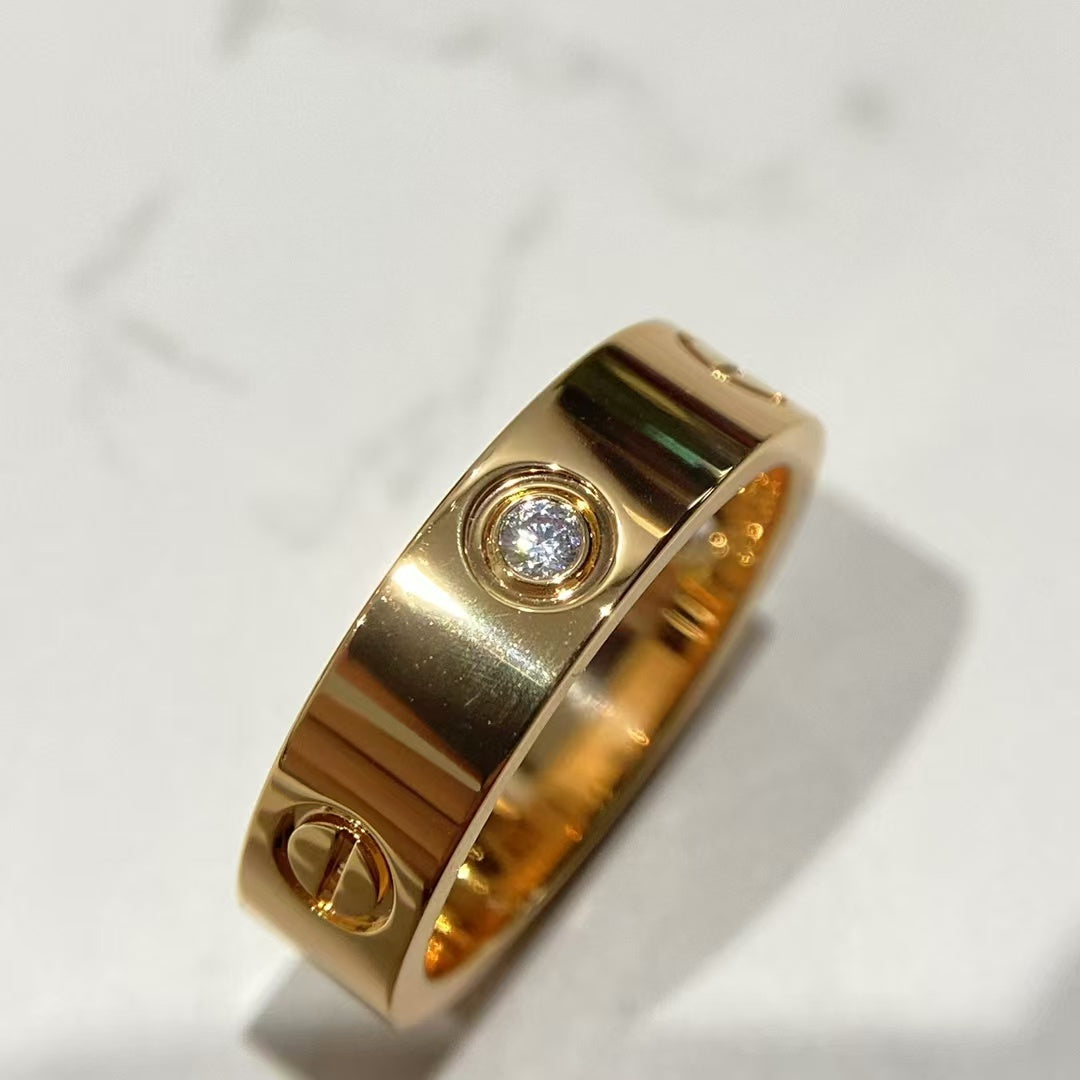 [Baslove] LIEBESRING 5,5 MM 3 DIAMANTEN ROSGOLD