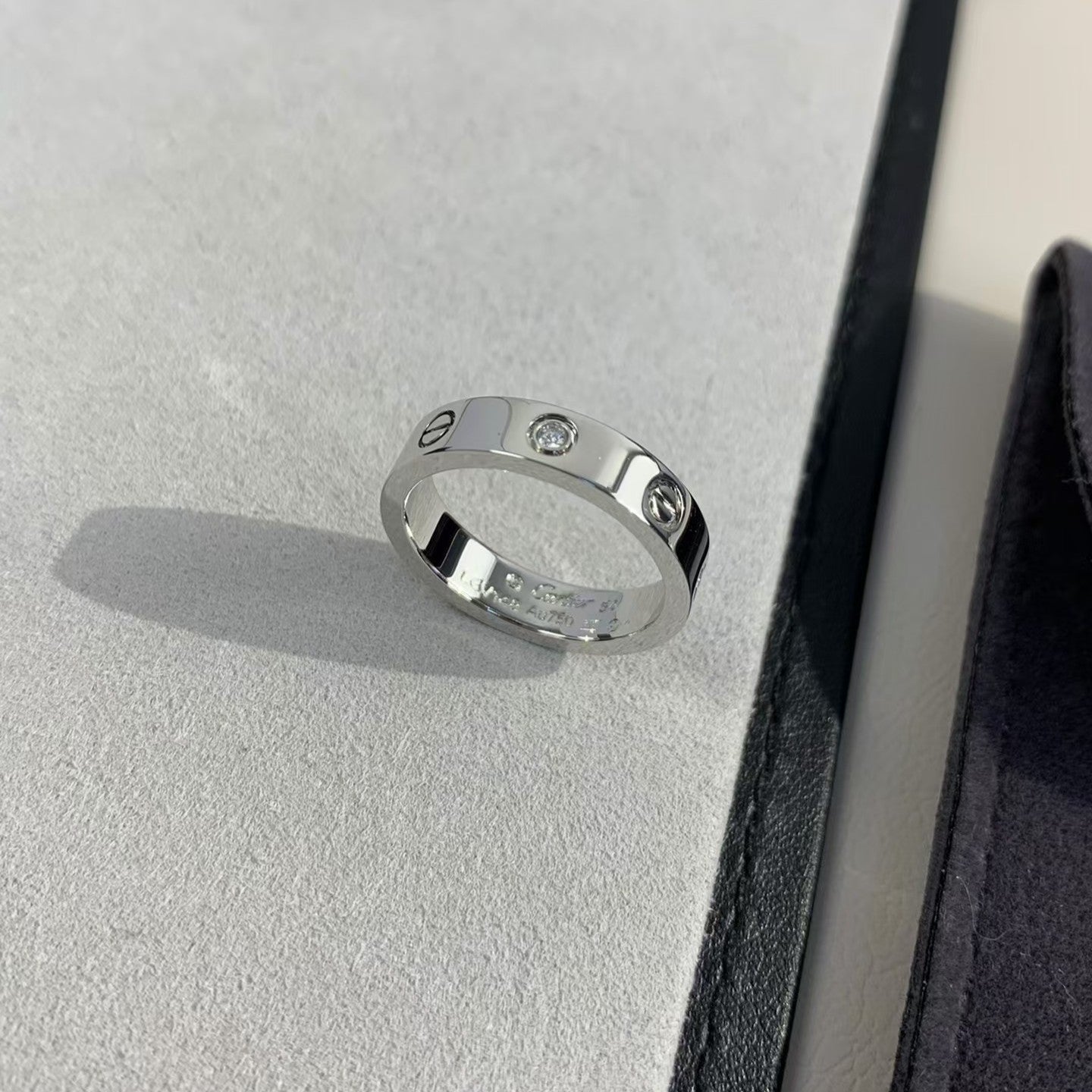 [Baslove]ラブリング 4MM 1ダイヤモンド シルバー