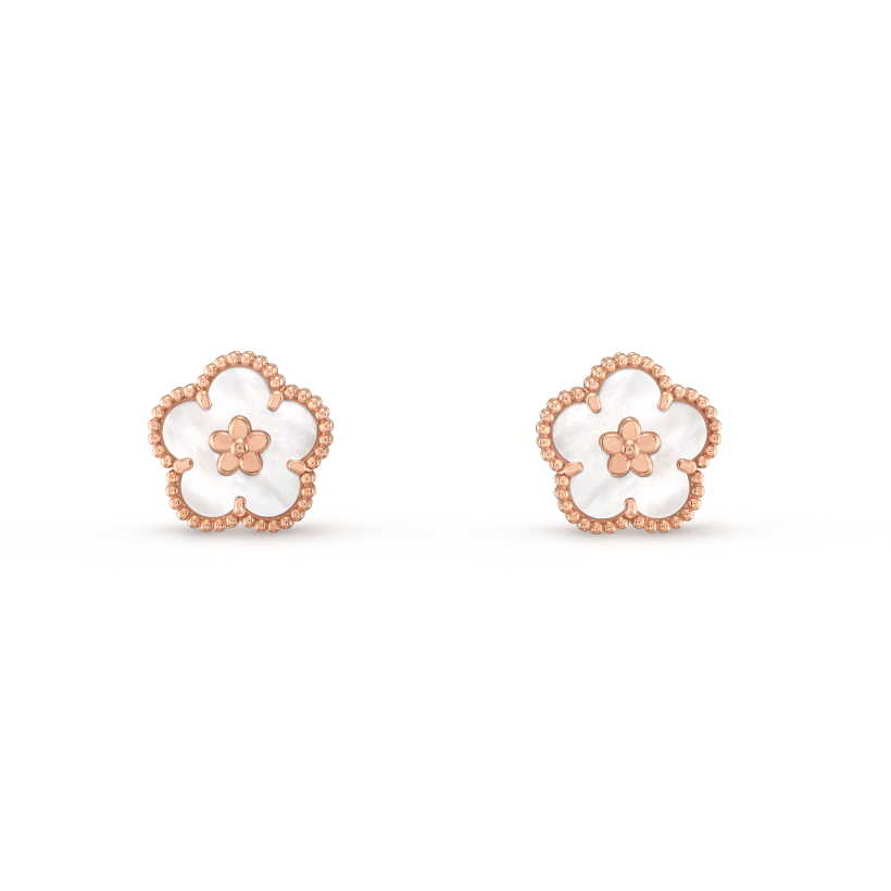 [Violet JW]LUCKY PINK GOLD WHITE MOP EARRINGS