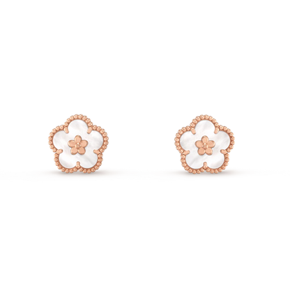 [Violet JW]LUCKY PINK GOLD WHITE MOP EARRINGS