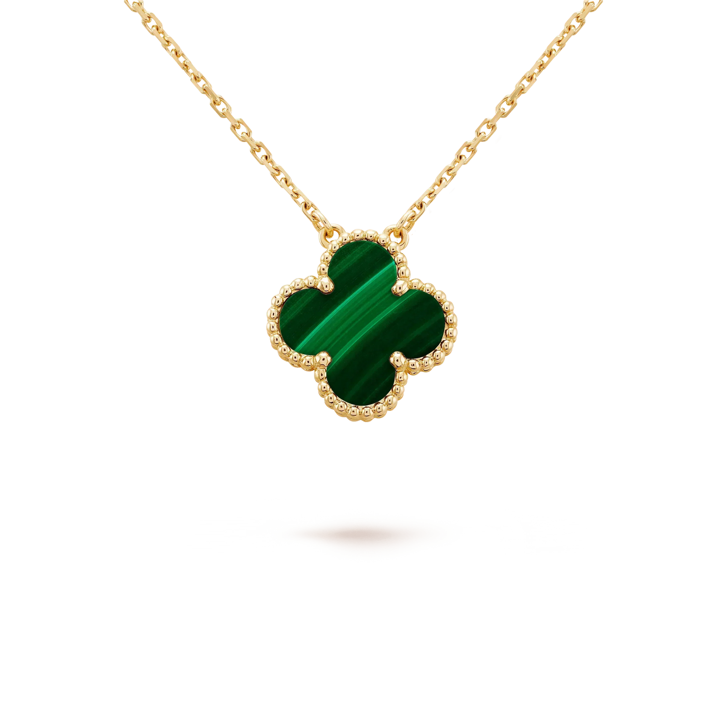 [Baslove]CLOVER 15MM MALACHIT EINZELNE BLUMENHALSKETTE