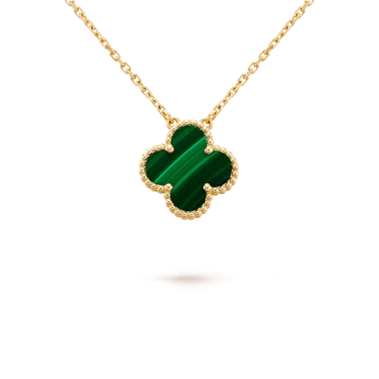 [Baslove]CLOVER 15MM MALACHIT EINZELNE BLUMENHALSKETTE