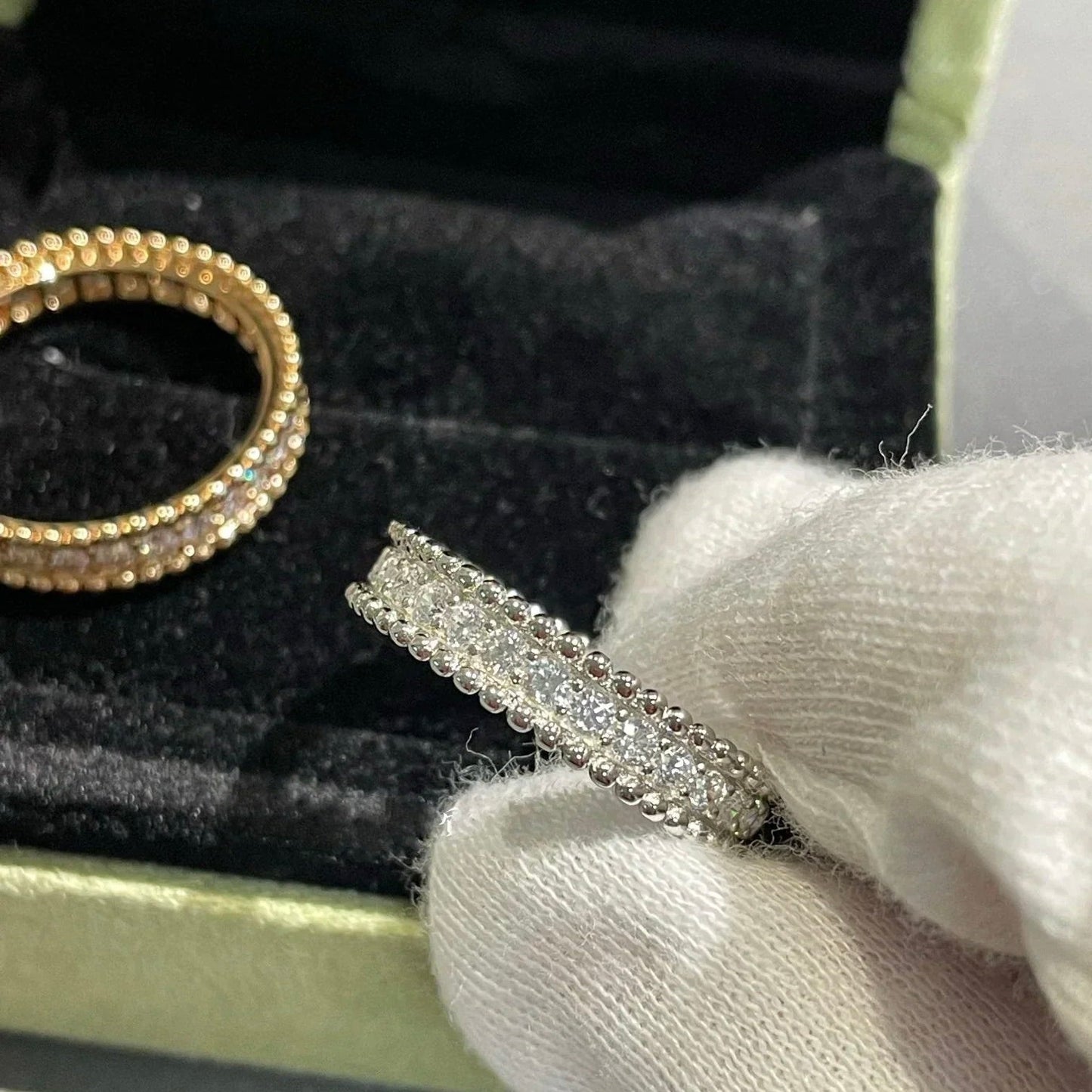 [Baslove] PERLEE DIAMANT SILBERRING