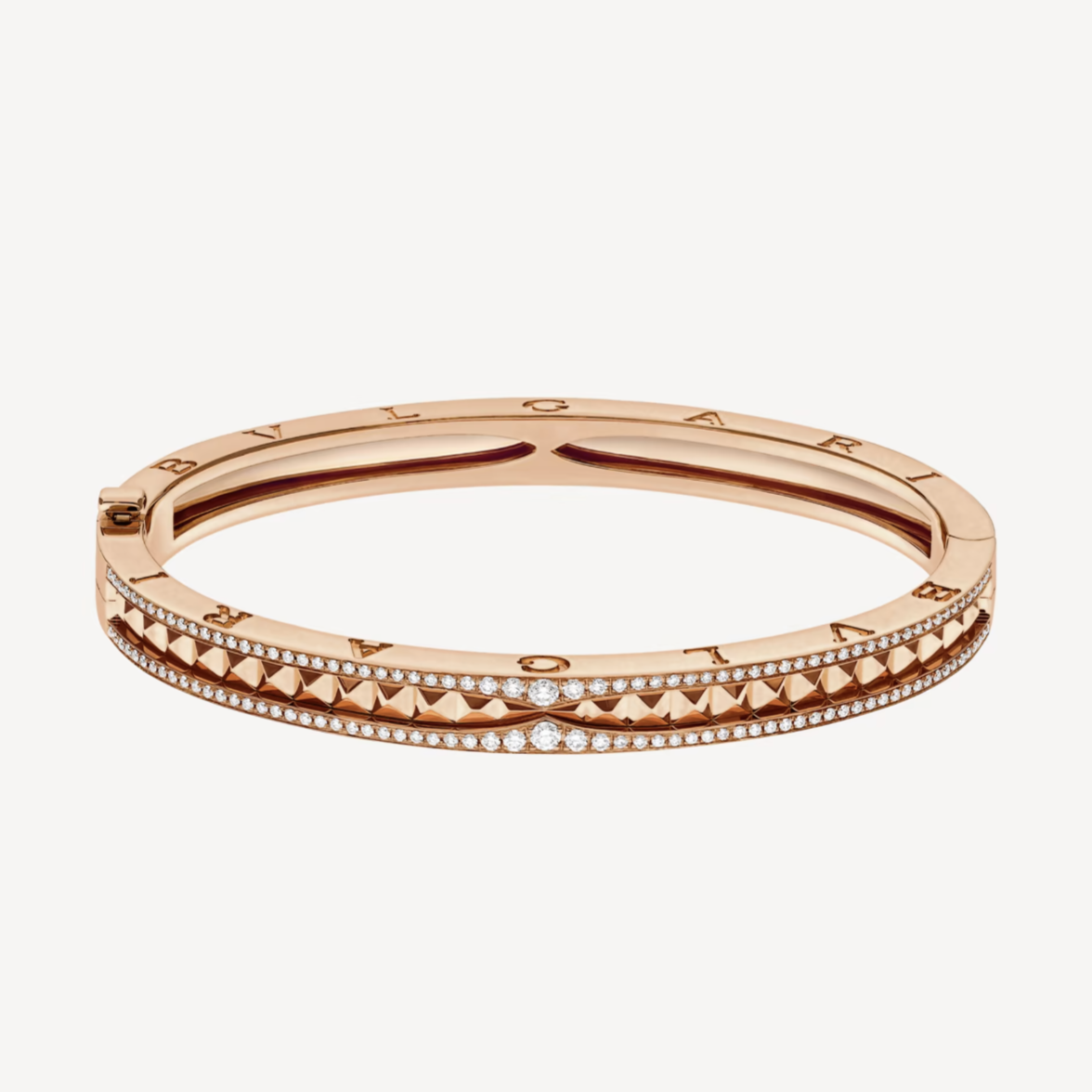 [Baslove]ZERO 1 SPIRAL-ARMBAND AUS ROSAGOLD MIT DIAMANTEN