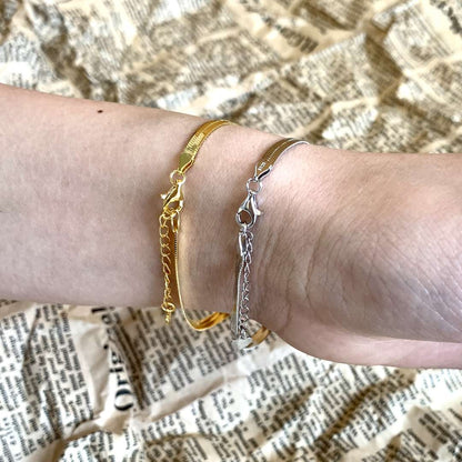[Violet JW]Flat Snake Bone Chain Blade Necklace