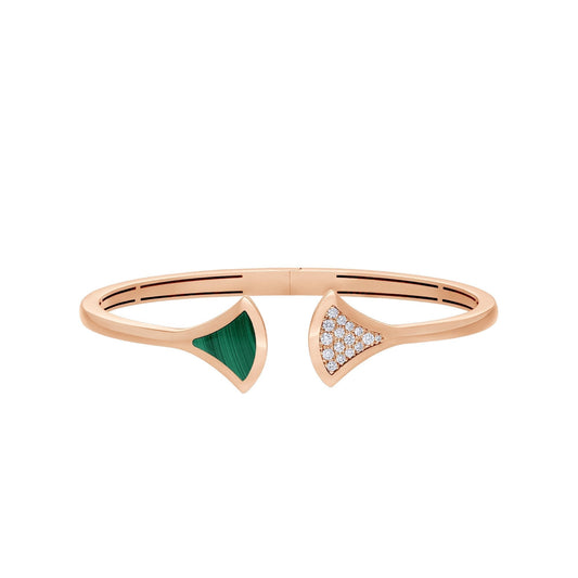 [Baslove]DREAM ARMBAND OFFEN MALACHIT ROSA GOLD