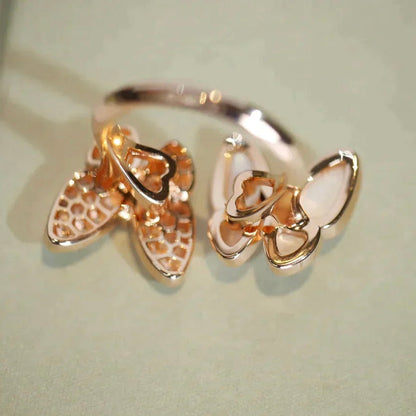 [Baslove]ZWILLINGS-SCHMETTERLINGS-DIAMANT-MOP-RING