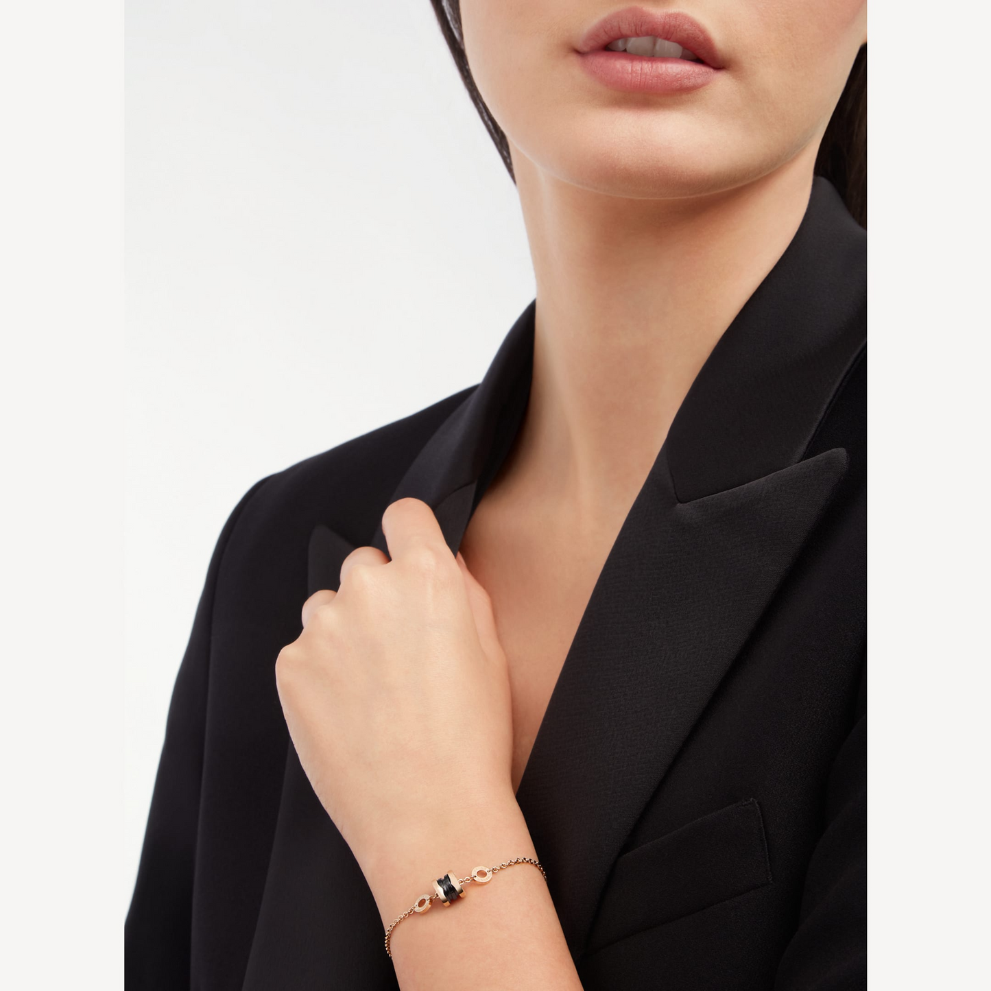 [Baslove]ZERO 1 ARMBAND AUS WEICHEM ROSAGOLD UND SCHWARZER KERAMIK