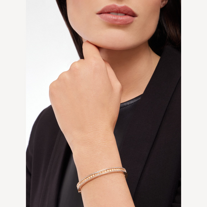 [Baslove]ZERO 1 SPIRAL-ARMBAND AUS ROSAGOLD MIT DIAMANTEN