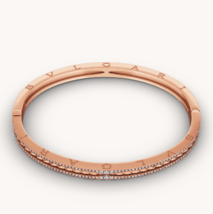 [Baslove]ZERO 1 SPIRAL-ARMBAND AUS ROSAGOLD MIT DIAMANTEN