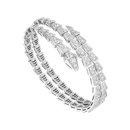 [Baslove]SERPENTI ARMBAND SILBER DIAMANT ZWEIREIHIG