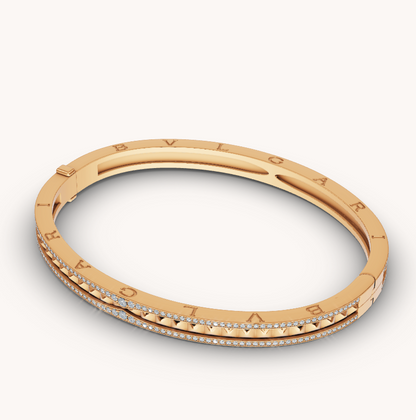 [Baslove]ZERO 1 SPIRAL UND PAVING DIAMANTEN GOLD ARMBAND