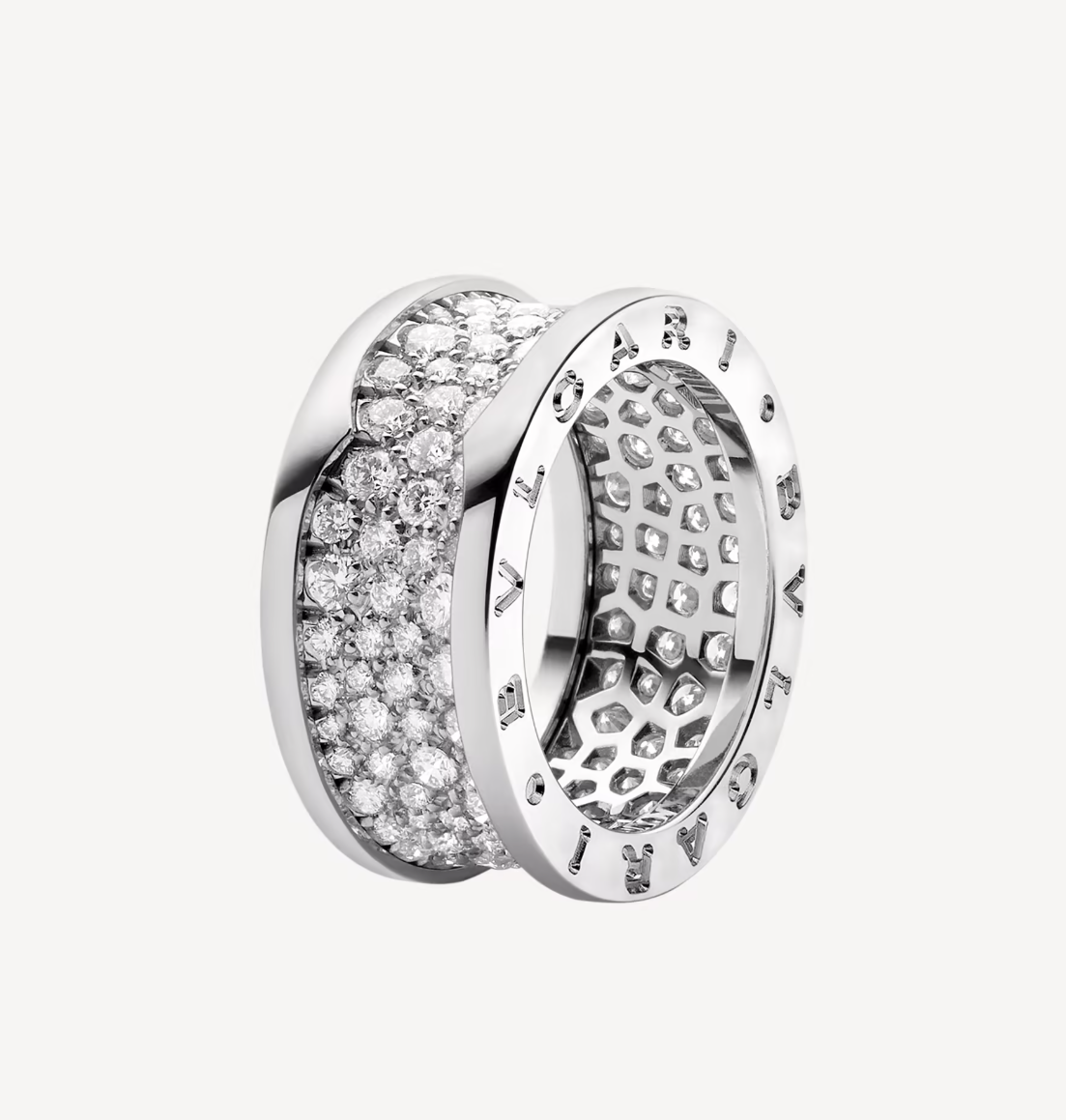 [Baslove]ZERO 1 MIT GEPAPSTETEN DIAMANTEN AUF DEM SPIRALRING