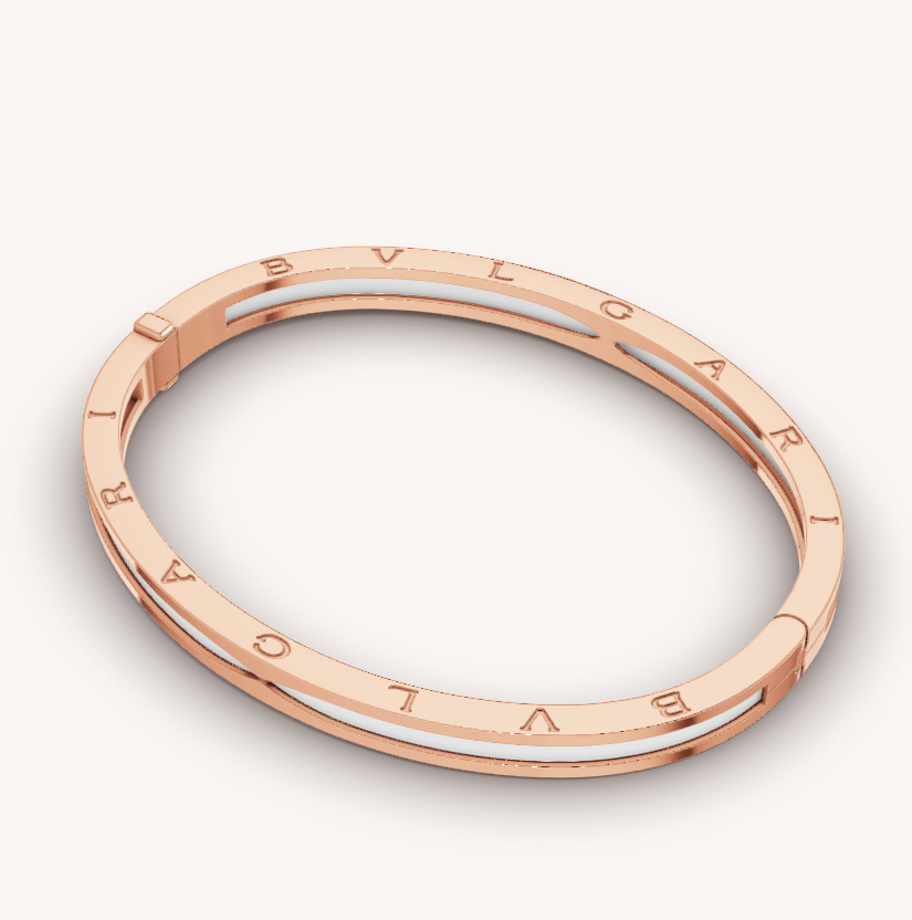 [Baslove]ZERO 1 ROSGOLD MIT WEISSEM KERAMIKARMBAND